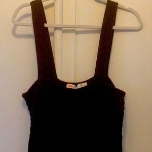 Free People BEACH Black Linen Blend Jumpsuit L NWOT